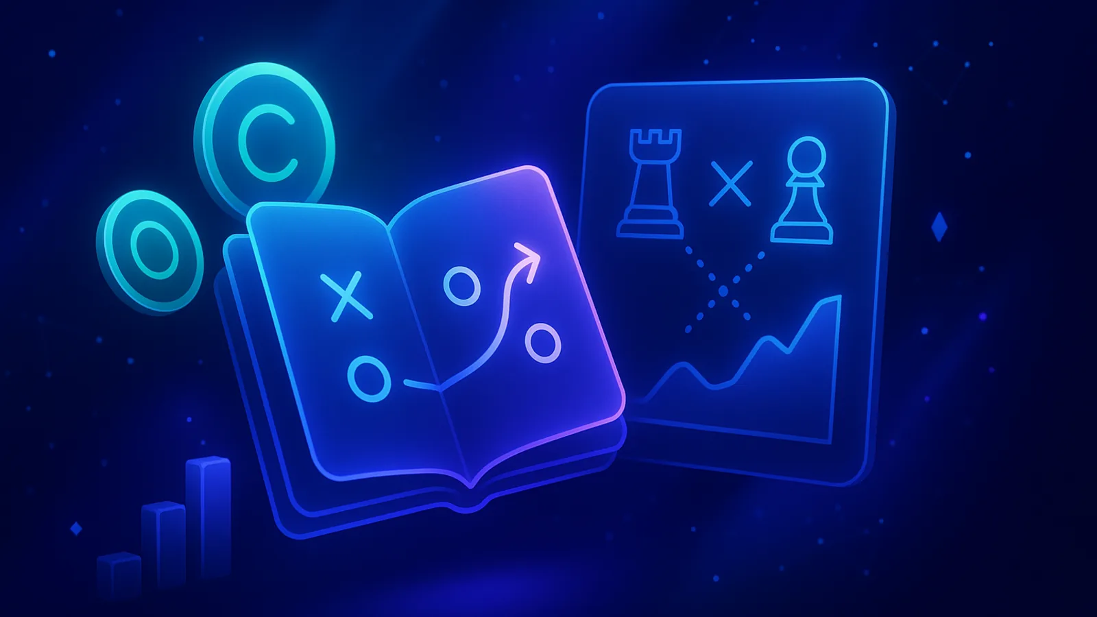 Crypto advertising on Google Ads with Bitcoin and blockchain symbols